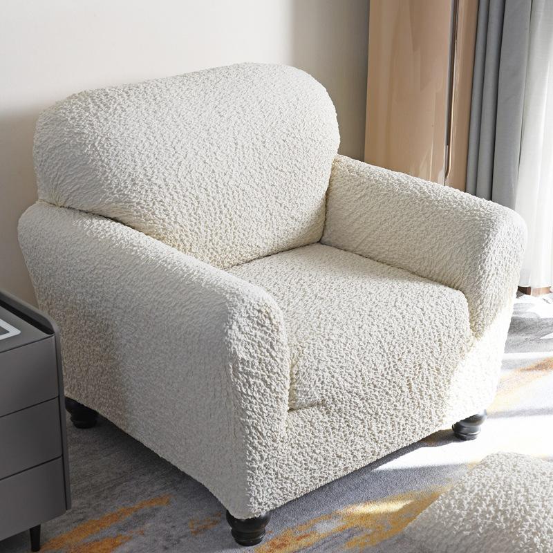 High-end Cream Cloud Skirt Sofa Cover Elastic All-inclusive Four-season Universal Solid Color Simple Single Sofa Cover Single S size 90-140CM 6379₽