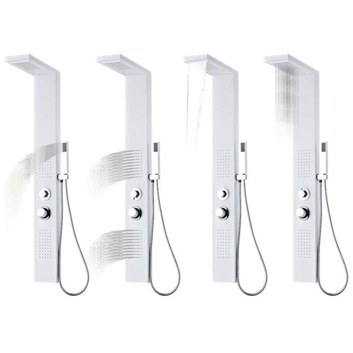 VidaXL Shower Panel System Aluminum Matte White