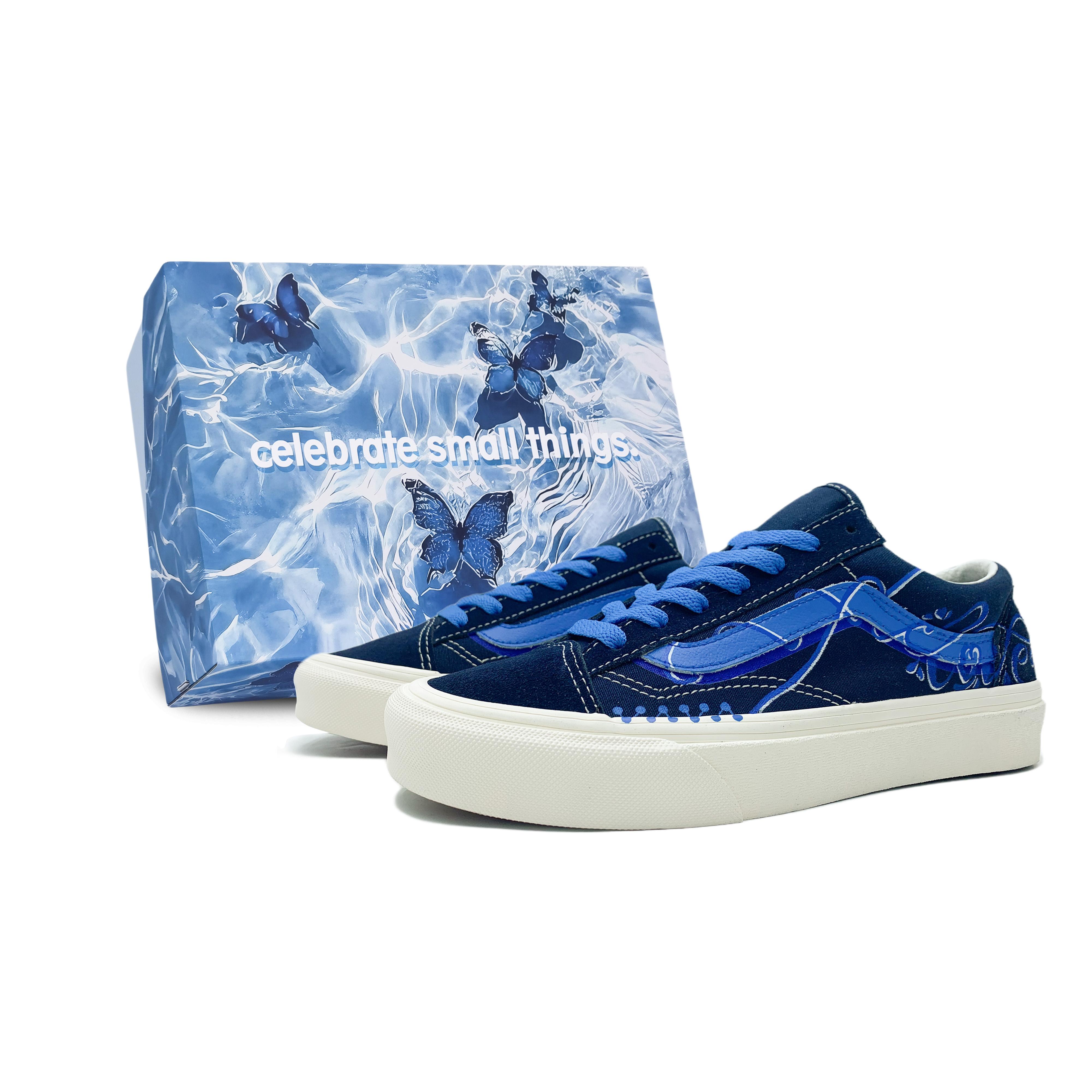 

Vans Style 36 Легкие и дышащие Низкие кеды для скейтбординга Унисекс Синий Белый VN0A3DZ3RFL(Team188-S-BOX) 38