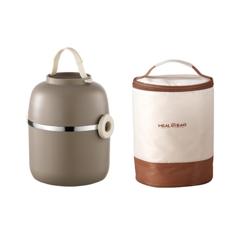 

Stainless Steels Insulated Lunch Box Food Container Portable Double Layer Covered Lunch Box Sealed Hot Food Cup хакі