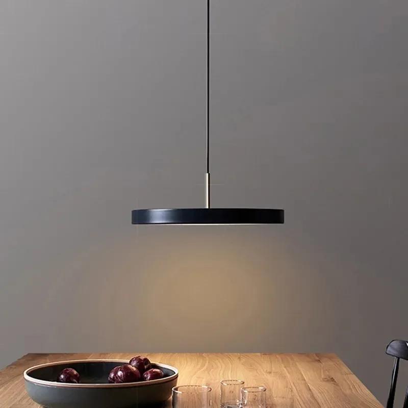 Nordic LED Pendant Light Minimalist Black White Iron Hanging Lamp For Restaurant Living Room Study Bedrooom illumination Fixture