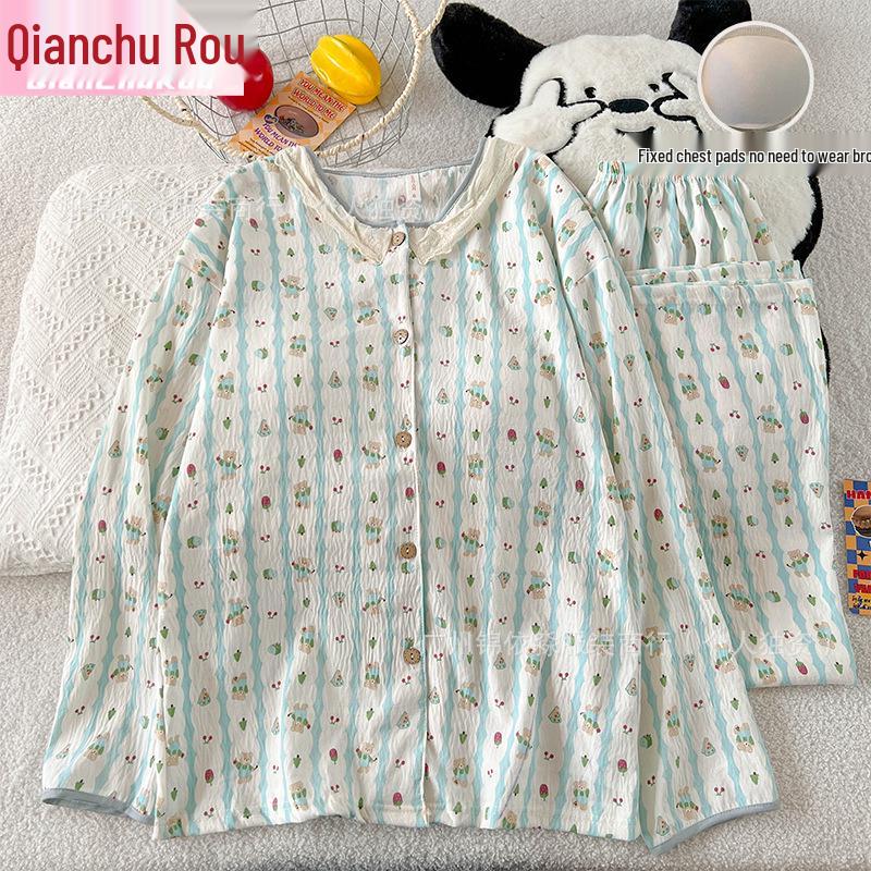 

Elegant Retro Floral Cartoon Print Pajamas for Women - Cloud Cotton, Long Sleeve & Pants, Suitable for Home or Outdoor Wear Size 4 [115-145 lbs]