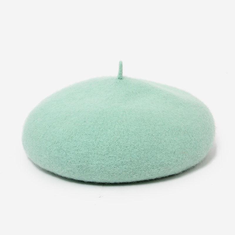 Wool Caps Felt Beret Women British Style Girls Beret Hat Lady Solid Color Winter Hats