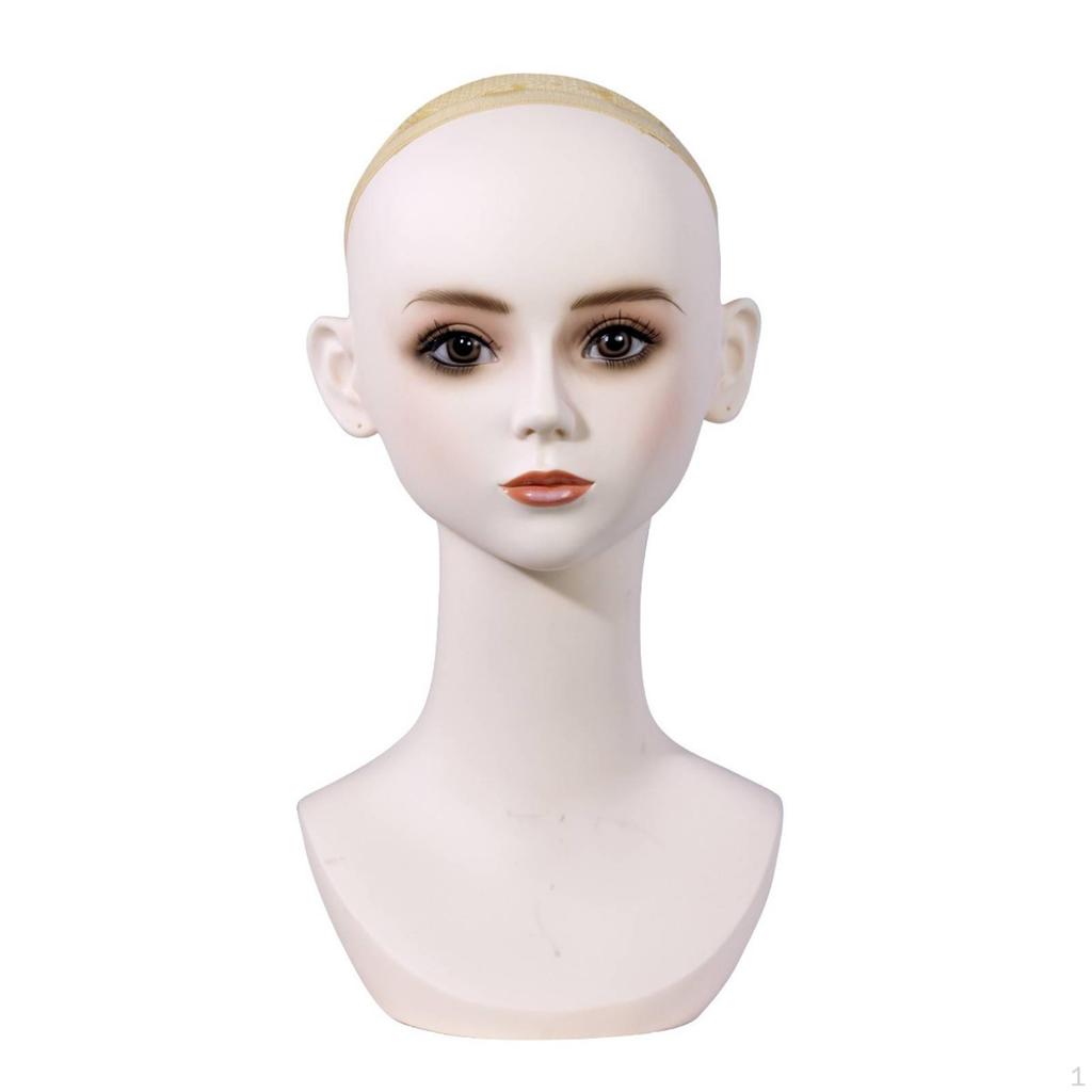 Mannequin Head Smooth with Shoulders Professional for Salons, Boutiques, Storefront