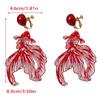No Piercing Fish Hollow Ear Clips Round Acrylic Material Ear Accessory Secure Hold Comfortable for Long Term Wear