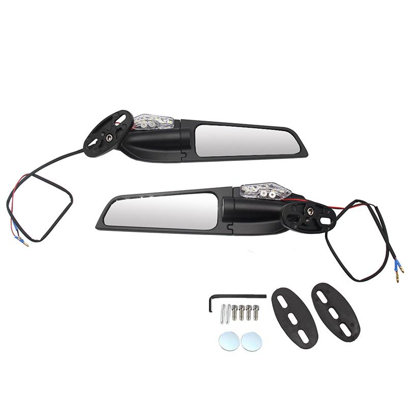 2pcs Universal Motorcycle Mirrors Modified Wind Wing Adjustable Rotating Rearview Mirror for Kawasaki Yamaha Honda Ducati