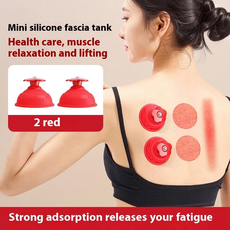 2Pcs Silicone Vacuum Therapy Cups Press Type Cellulite Suction Cup Back Body Anti-Cellulite Massage Tool for Family Use