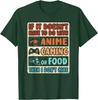 Anime Gaming Food Then I Don't Care Graphic Tee Casual Short Sleeve Crew Neck T-Shirt Men