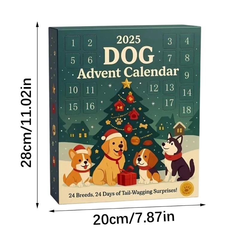 Dog Advent Calendar 24 Days Christmas Countdowns Box 24 Surprise Toy Not Require Assembly Holiday Decoration Gift