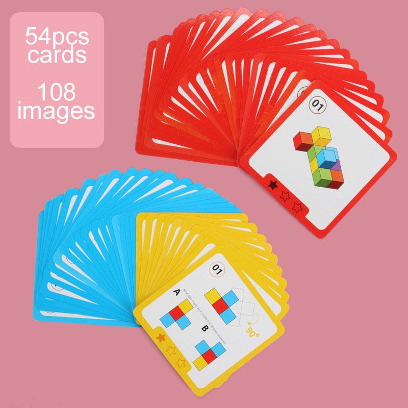 3D Spatial Thinking Building Blocks Cube Rainbow Stacking Blocks Game Math Preschool Learning Educational Toys for Children Kids
