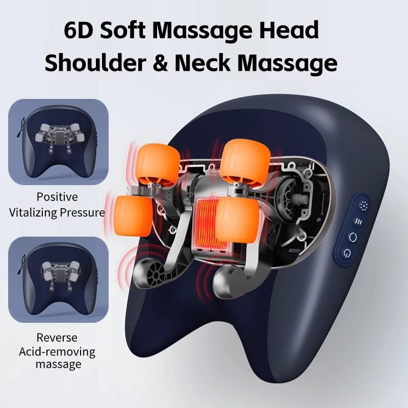 Trapezius Massage Pillow Wireless  Electric Car And Home Massager  Heating Waist Neck Leg Cervical Shiatsu Kneading Massagers