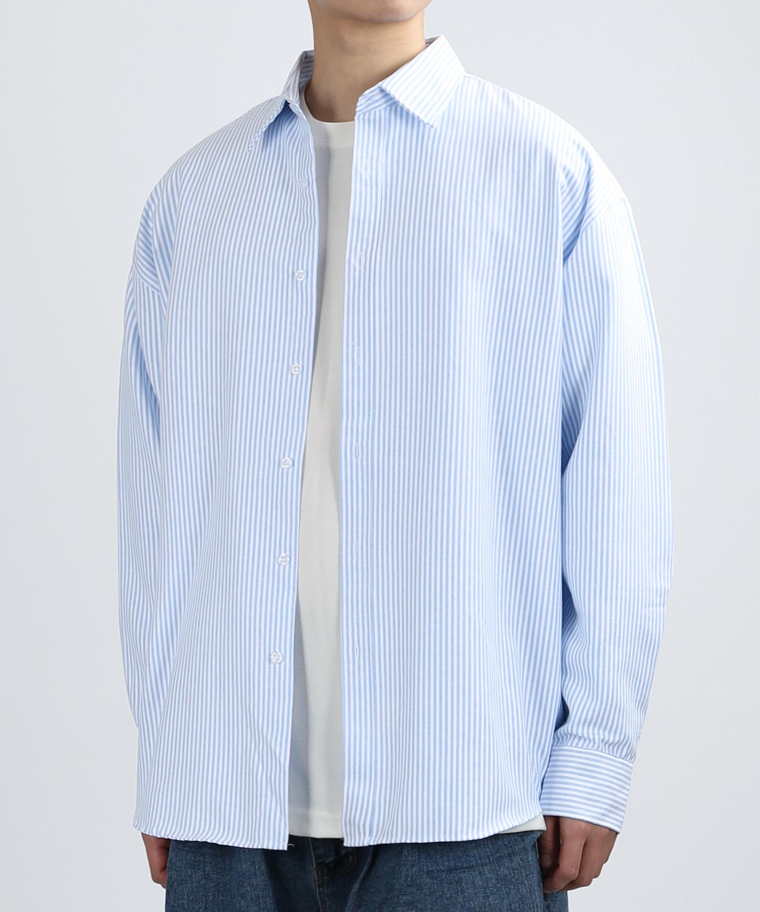 Johnny West Pipe Stripe Oxford Shirts (Sky) 48(95)