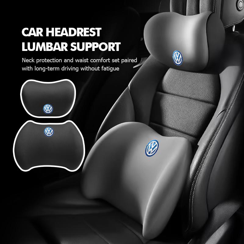 For Volkswagen VW Car Headrest Lumbar Support Neckpillow Waist Elastic Cushion Passat Golf 4 5 6 Tiguan Polo Scirocco Jetta CC zg6