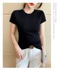 Pure cotton t-shirt, women's short sleeved slim fit, niche and beautiful Western style small shirt, T-shirt, short top JS
