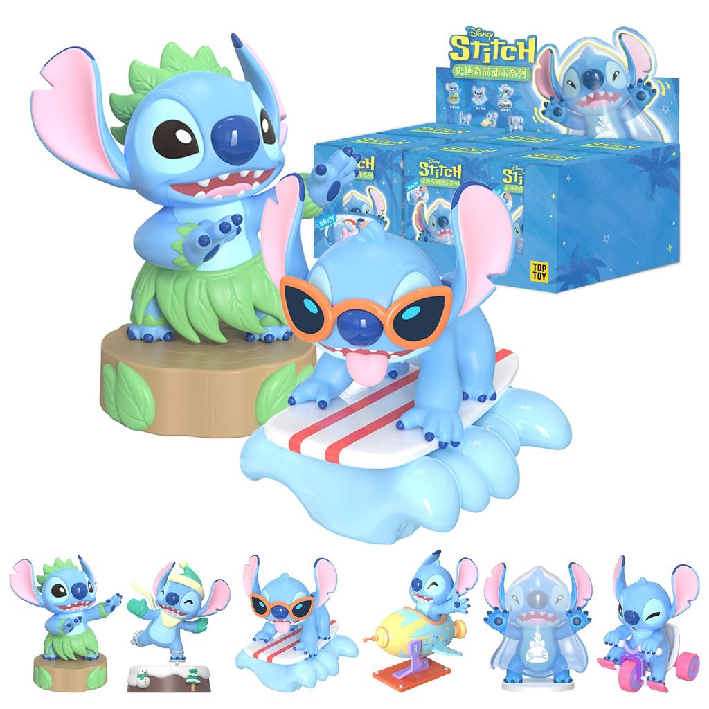 TOP TOY Disney Stitch Moedoraku Series [Assorted Box of 6] Gachapon Blind Box Figure Soft Vinyl PVC Premium Toy Birthday Gift Stitch Christmas Gift
