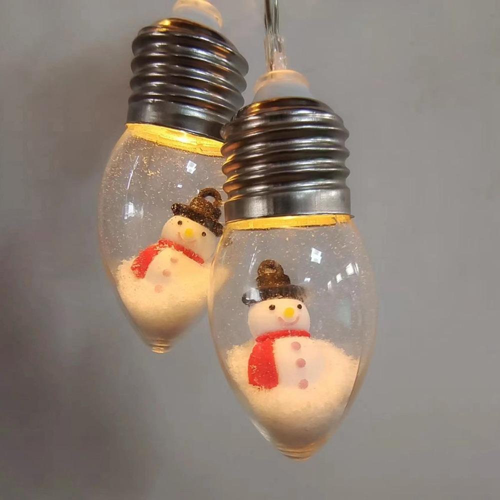 Fahison 1.5M 10LED Christmas Light String Battery box Santa Claus LED Lights Snowman Christmas Lamps Christmas