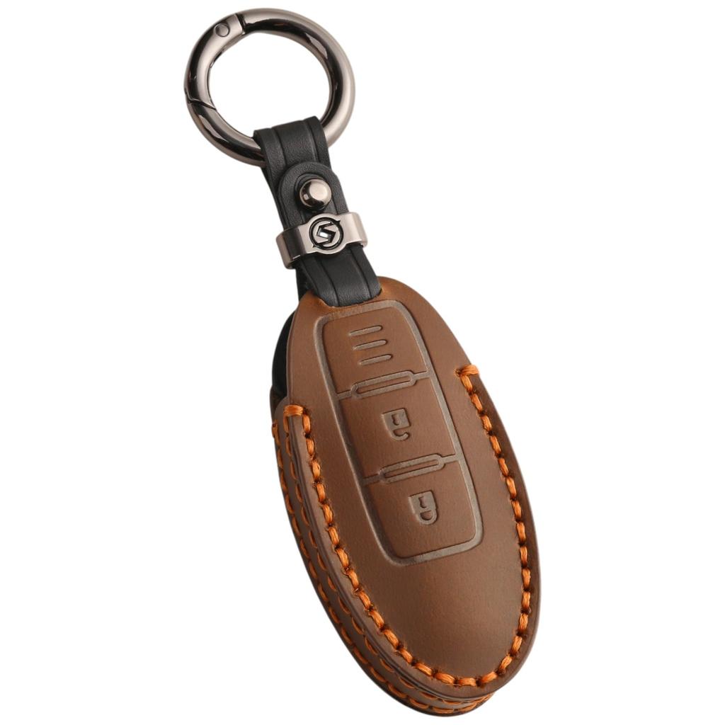 Genuine Leather Smart Key Case for Nissan Delica Mini and Roox Compatible with Nissan Car Perfect for Gifting Genuine [smasol] Aura, Serena, Note,