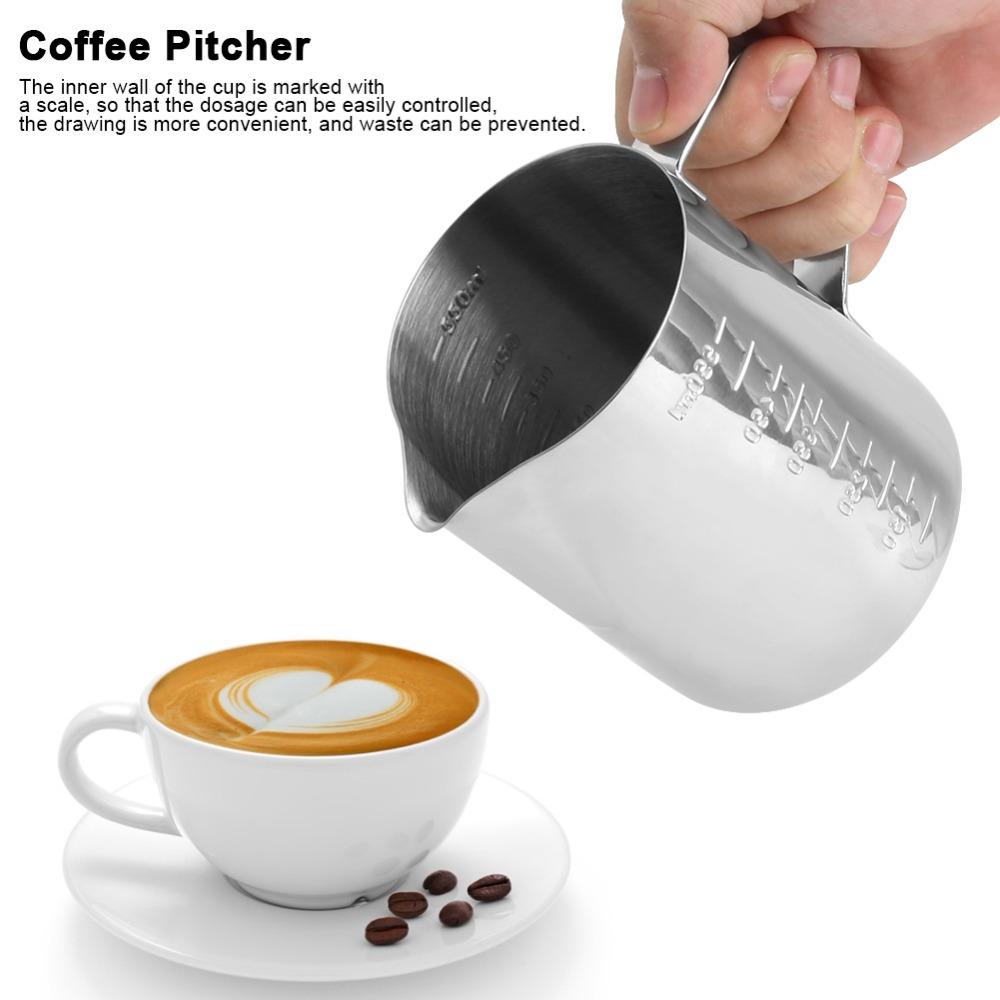 Sharp Spout Milk Frothing Cup Stainless Steel Pull Flower Cup Steaming Pitcher  Cappuccino Making