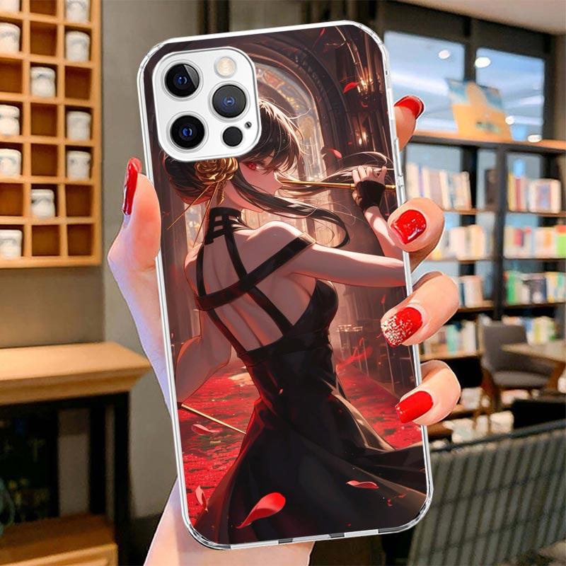 

S-Spy Family Yor F-Forger Cover Phone Case For iPhone 16 17 Air 15 14 Pro Max 16E Phone Case 13 Mini 12 11 7 SE 8 Print Pattern iPhone 13 Pro