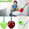 Cherry Toilet Brush Toilet Bowl Cleaner Brush Creative Toilet Brush with Holder Bowl & Long Handle for Household Cleaning Tool