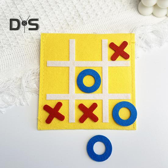 3/12/24Pcs Mini XO Felt Board Game Educational XO Puzzle Toy Toddler Boys Girls Portable Travel 2 Player Battle Strategic Board Game