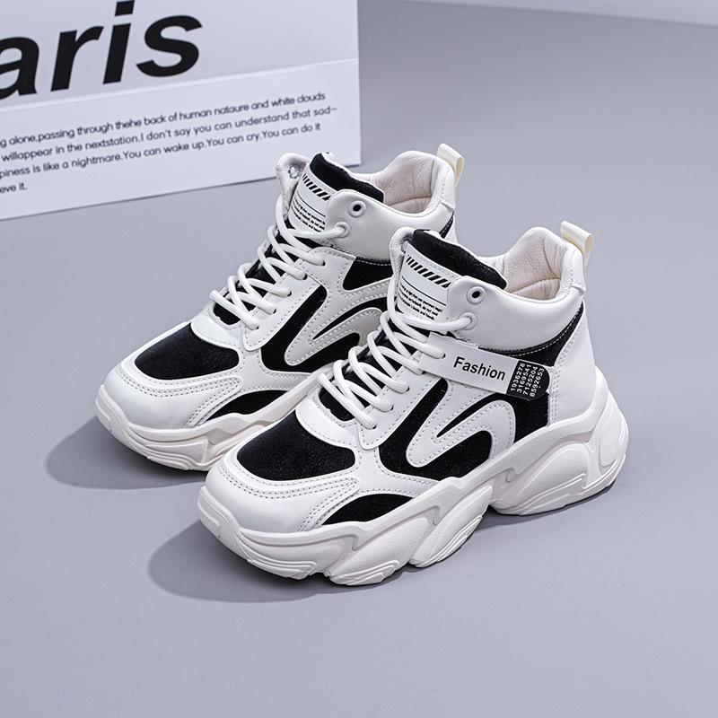 

Осенние мужские кроссовки на платформе с высоким верхом, массивные туфли для фитнеса, женские повседневные туфли, теннисные туфли Zapatillas Hombre 35 чёрный