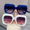 Elegant Green Oversized Sunglasses Women Trendy Big Frame Square Gradient Eyewear Luxury Designer Sun Glasses