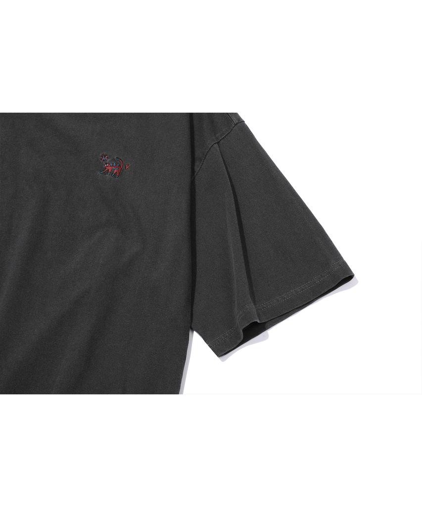 CPGN STUDIO Cat Stitch Pigment Short Sleeve Tee Smoke Black