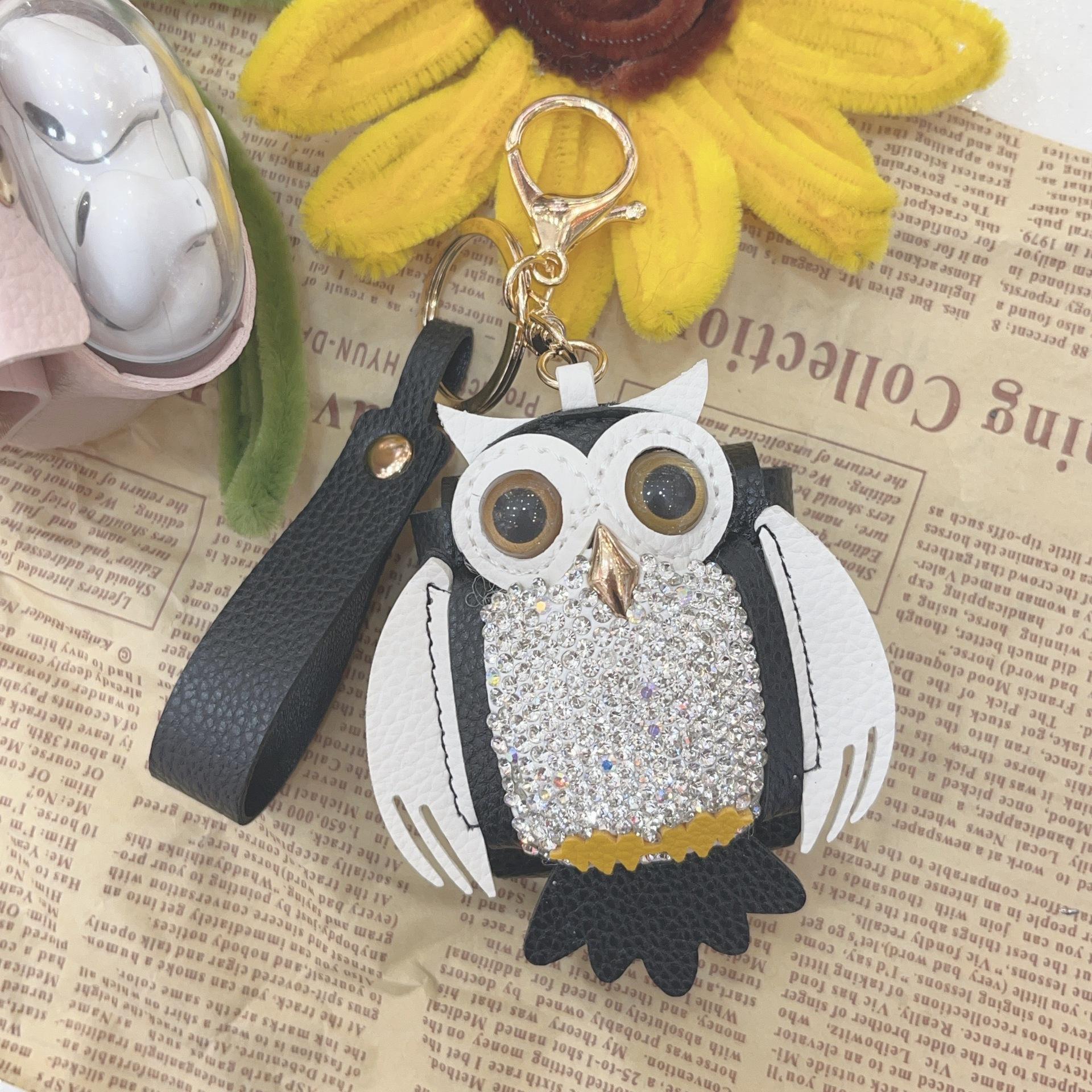 New owl bag pendant female apple bluetooth headset first generation second generation protective case pendant mini bag чёрный