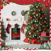 24PCS with Pearl Chain Christmas Tree Bows Velvet Wreath Bows Decoration  Xmas Party
