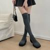 High Quality Women's Knee High Boots 2024 Fashionable Stretch Fabric Modern Matching Boots Round Toe Slip on Boots for Women