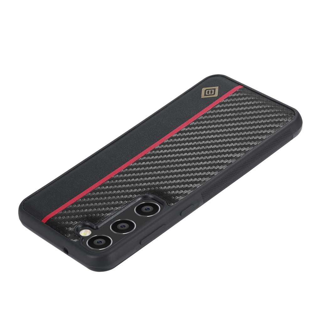 Carbonfaser-Ledertasche für Samsung Galaxy S21 S20 FE S8 S9 S10 S22 Plus S23 Ultra Note 20 Stoßfeste Mikrofaser-Innenhülle