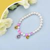 Pearl Cat Collar with Bell Rhinestones Teardrop Pet Necklace for Small Dog Colorful Pearls Elastic Charm Collar for Cats Puppy Wedding Party Dress