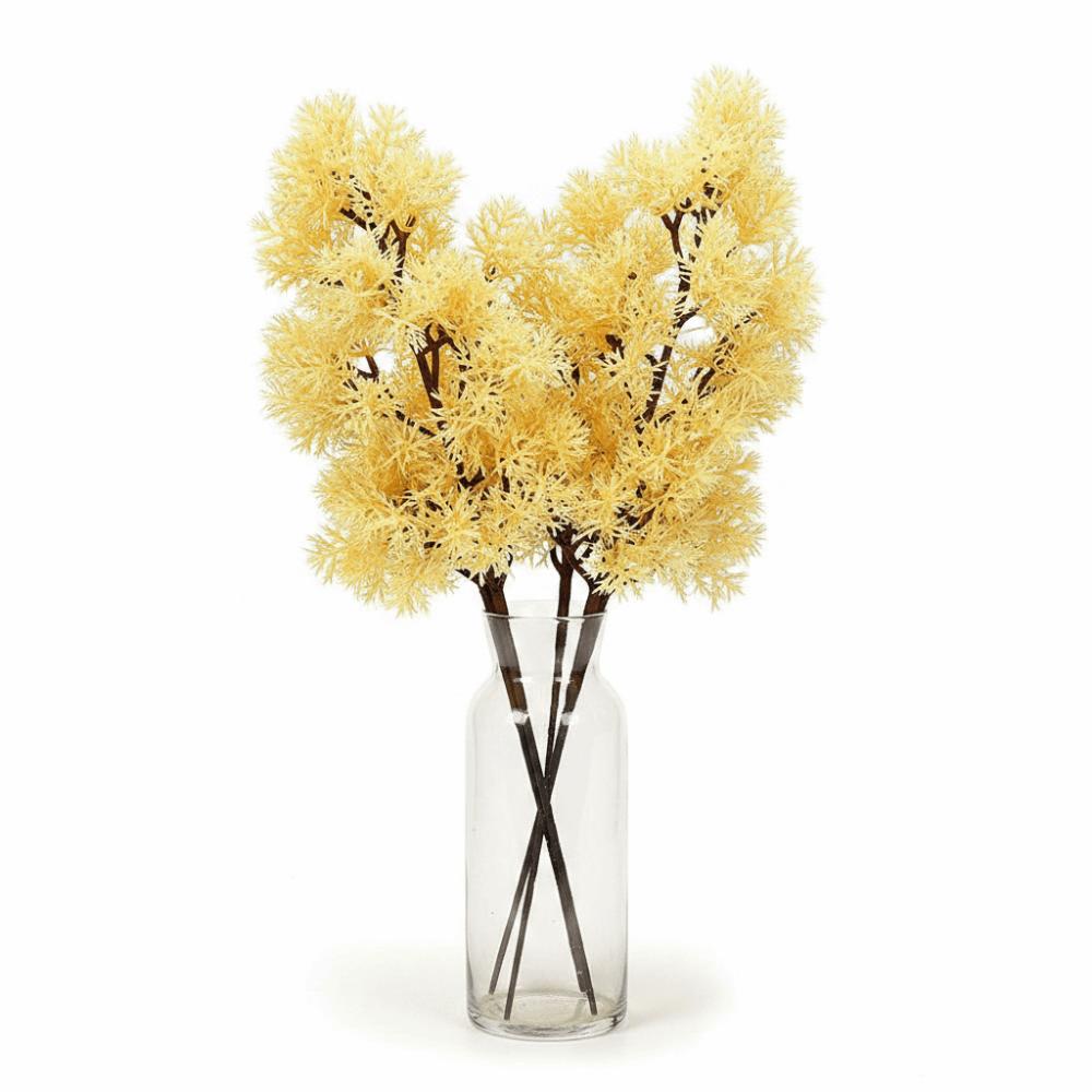 Green Leaves Artificial Pine Branch Handmade Craft Realistic Design Fake Pine Leaves Plastic Material Green Color