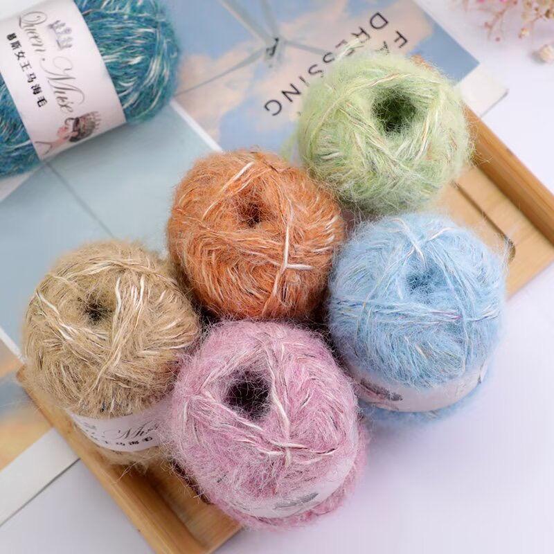 50G Mohair Section Dyed Fine Wool,soft Skin-friendly Hand Knitted Wool DIY Scarf Hat Sweater Gradual Change Coat Knitting