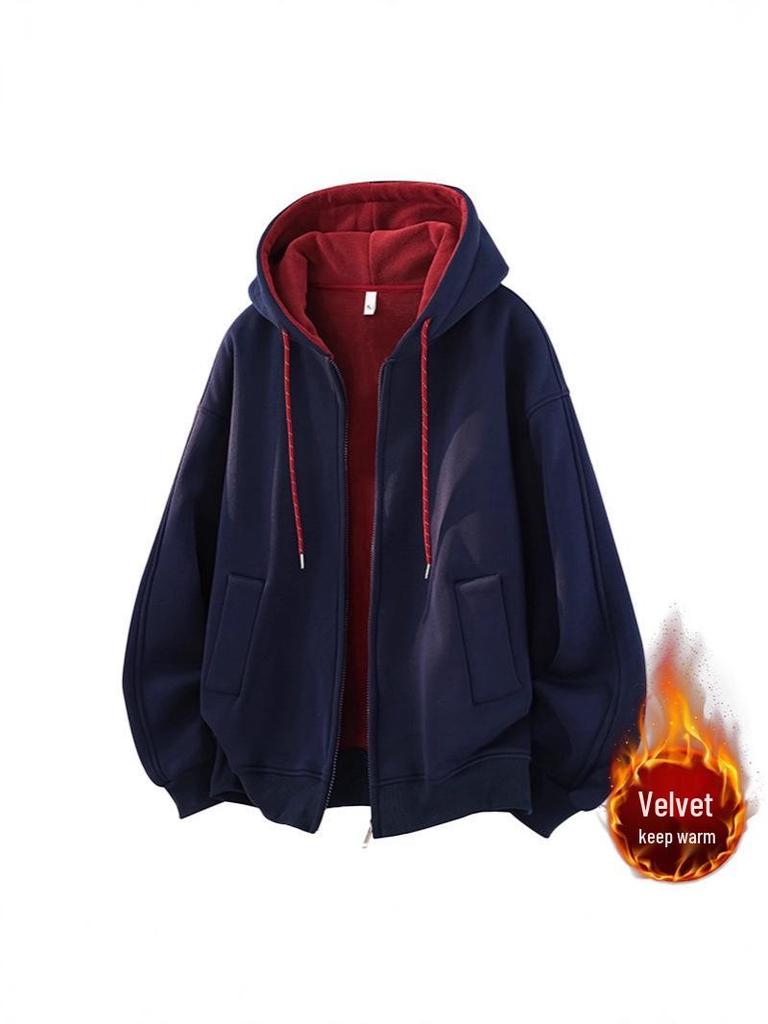 Youxu Unisex Color Block Zipper Cardigan Hoodie - Trendy Autumn/Winter Casual Wear