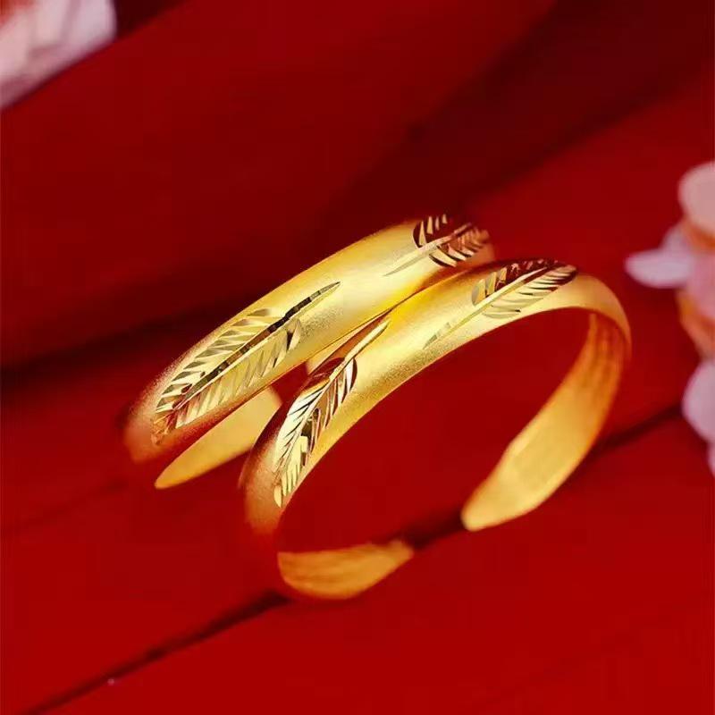 Authentic Vietnamese Ancient Sand Gold Frosted Bracelet: Retro Gold Inheritance Wedding Jewelry