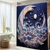 1pc Artistic Night Sky Shower Curtain - Polyester Fabric 70x70 Inches, Machine Washable Bathroom Decor with Hooks, Celestial Mou