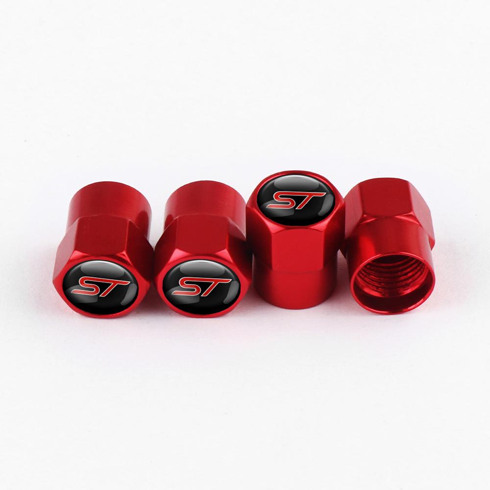 Hnltu4 4pcs Car Wheel Tire Valve Stem Caps Airtight Cover For Ford ST Line Focus Mondeo Fiesta Kuga Ranger MK2 MK3 MK4 Tyre Accessories