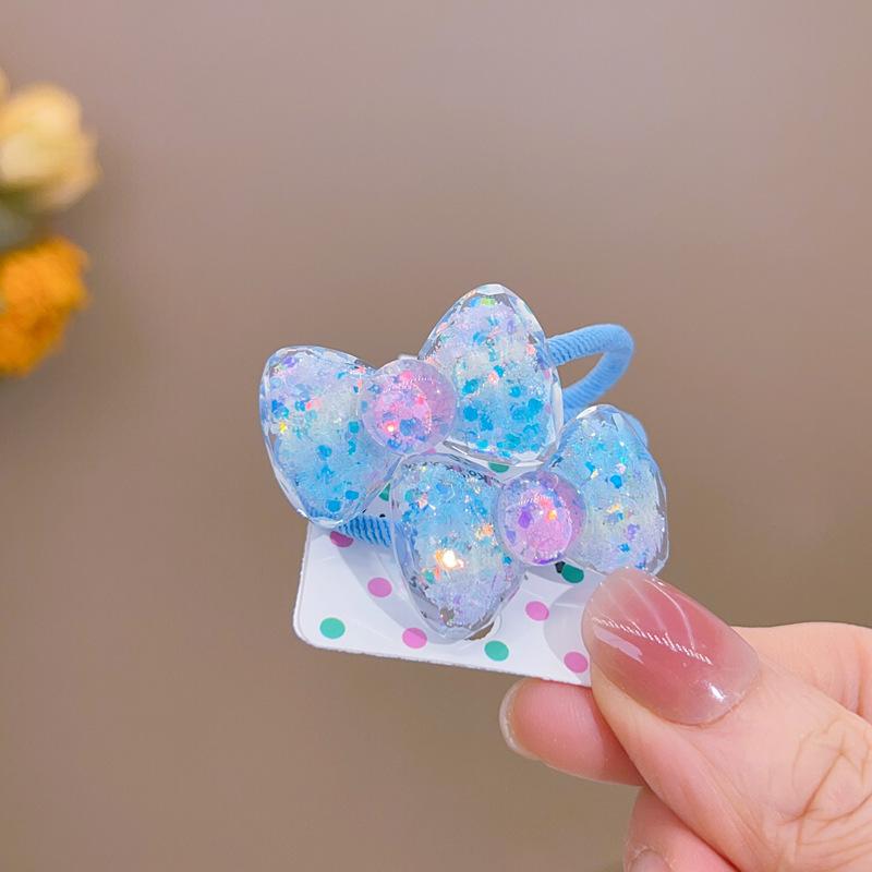 2PCS New Lovely Cartoon Bow Tie Girls Kids Elastic Hair Bands Princess Hair Accessories Baby Headwear
