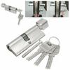 UPVC Thumb Turn Door Lock Cylinder, Multi Way Lock Principle, Anti Drill and Master Key Opening, 3 Keys Kit , Silver Tone