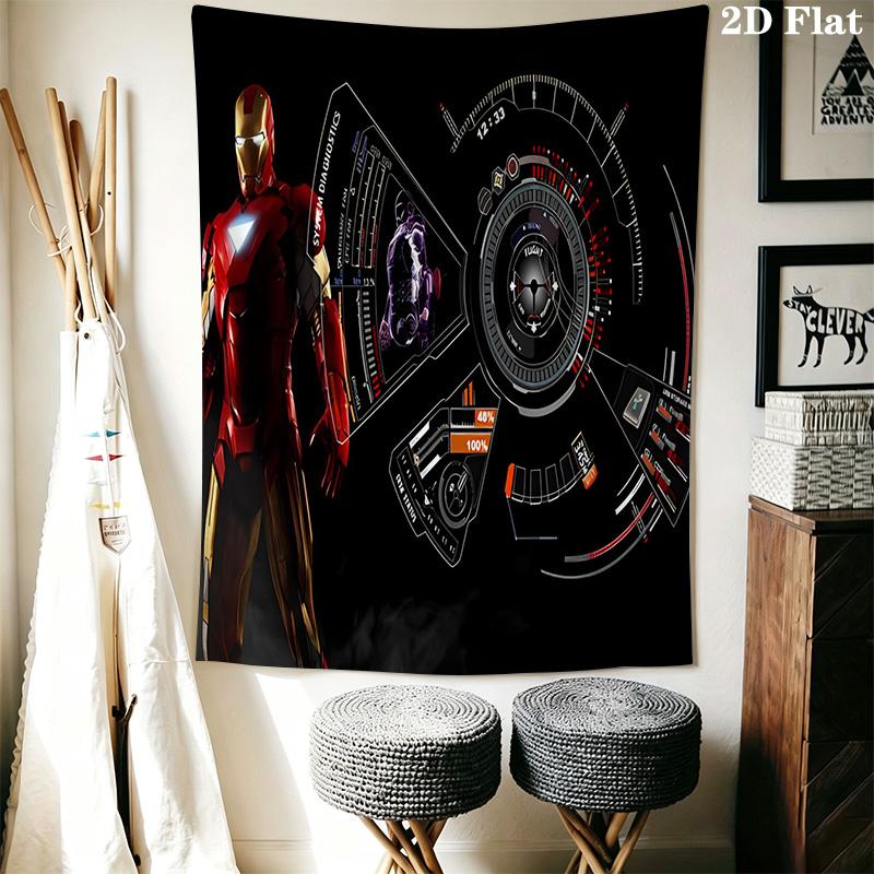 Iron Man Tech Showcase Tapestry Wallmounted Background Cloth Christmas Gift Work Of Art Wall Covering Decoration