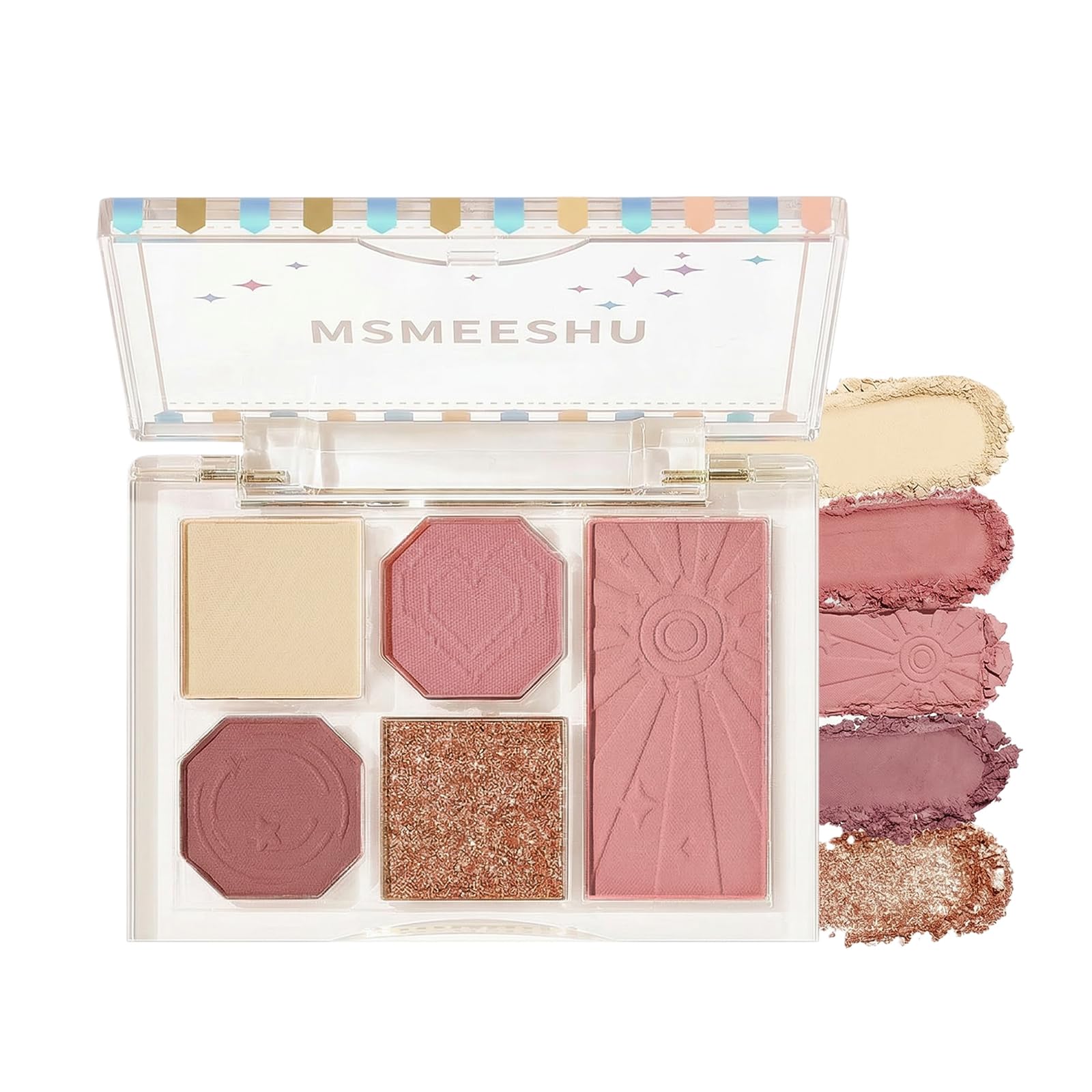 

Lynlyulinger Eyeshadow 5-Color Eyeshadow Palette, Glow Dazzle, Matte, High Pigmentation, High Adhesion, Long-Lasting Makeup, Moisturizing, Natural