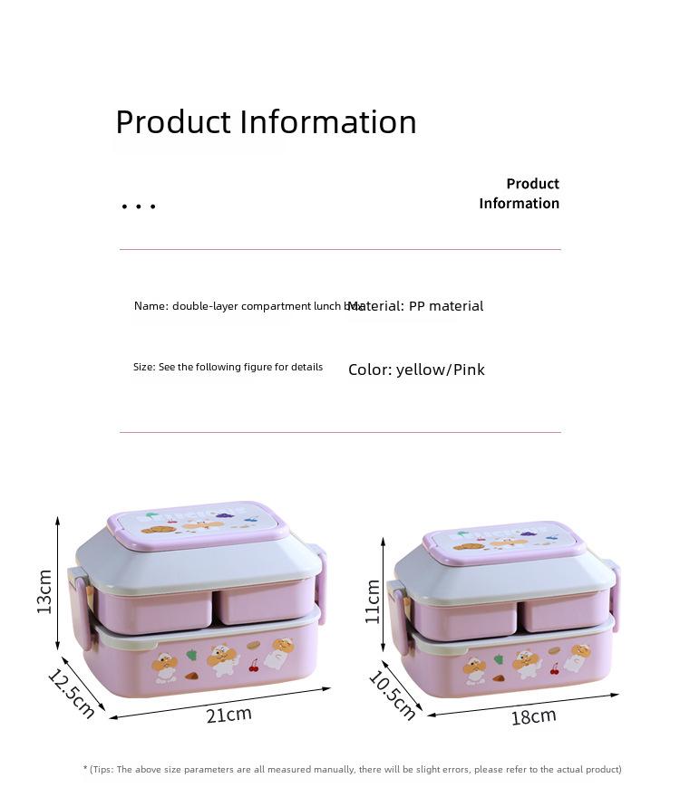 Double-Layer Insulated Student Lunch Box - Portable Microwave-Safe with Fresh-Keeping Compartments