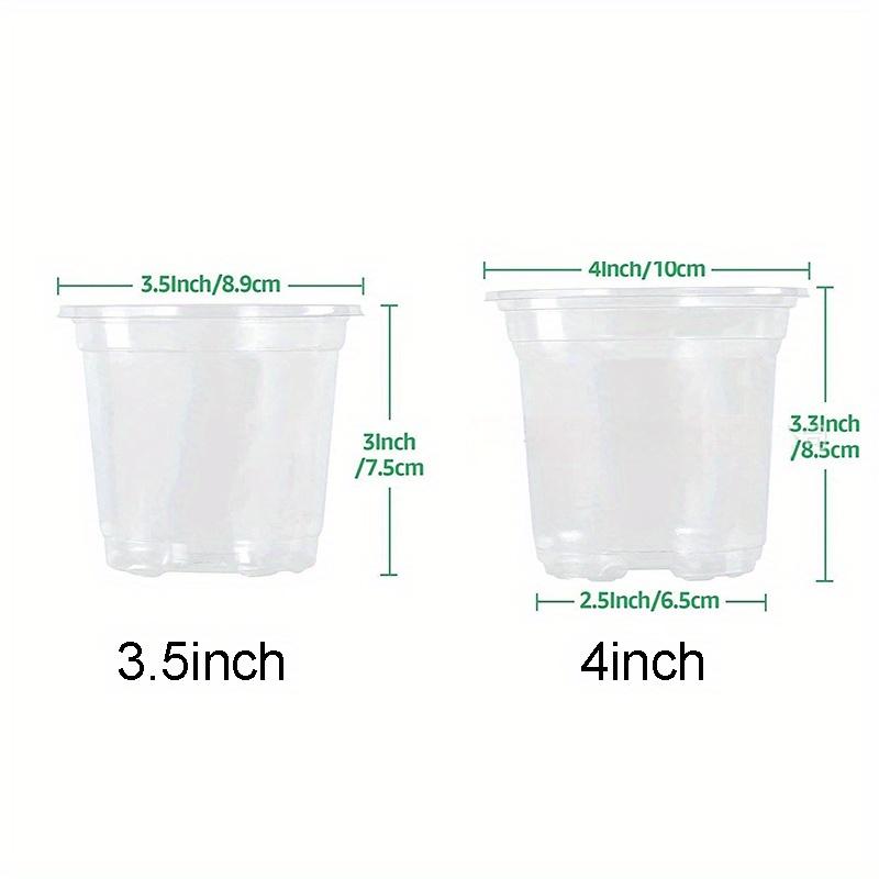 Reinforced Clear Nursery Pots with Drainage Hole, Transparent Variety Pack Plastic Plant Pot Seedling Planter Seed Flower