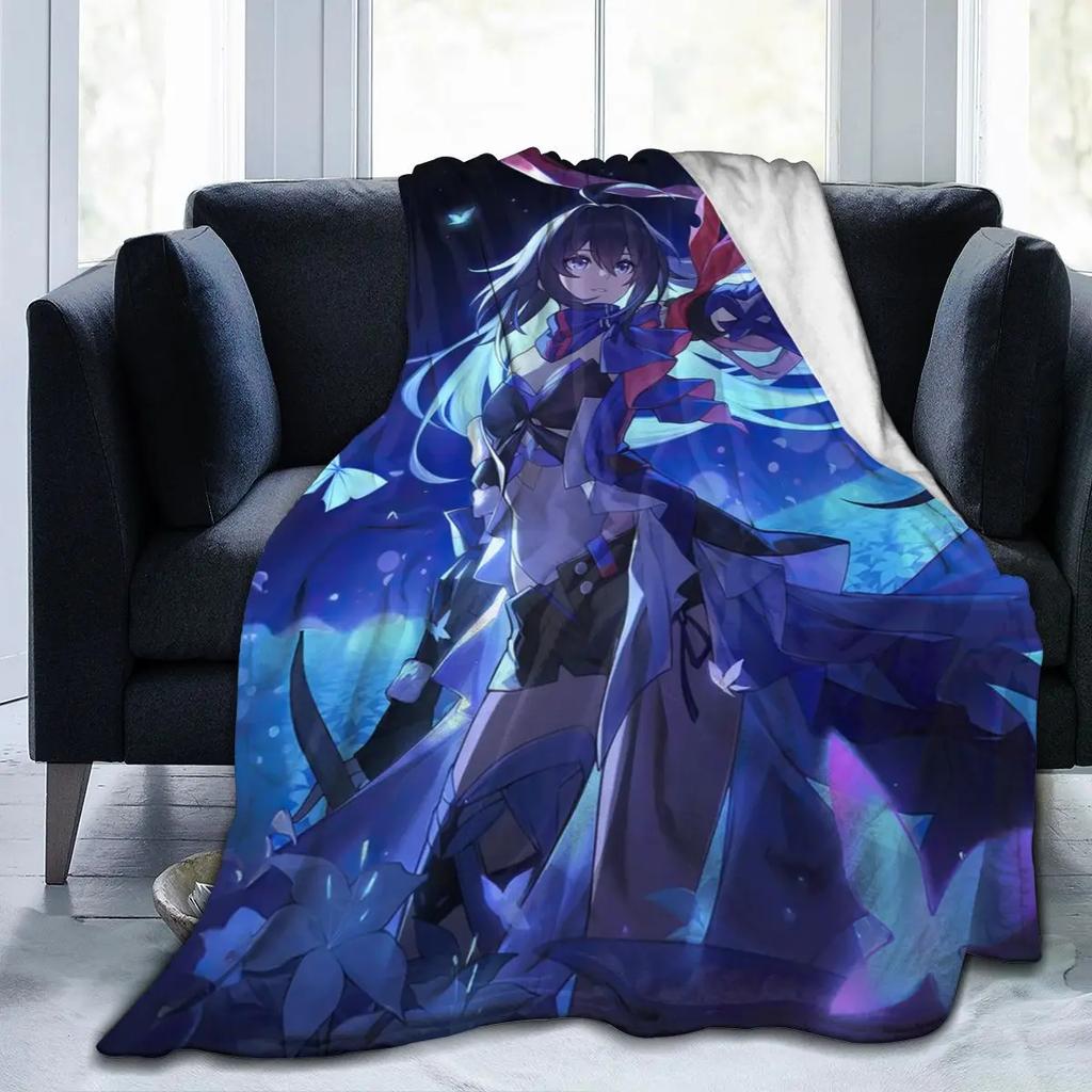 Anime Honkai Star Rail Acheron All Season Fleece Blanket Throw Ultra Soft Flannel Blanket Digital Printed Premium Fluffy Fleece
