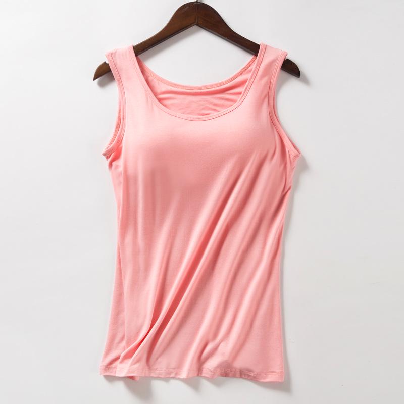 Modal met borstkussentje, bandjes, verbeterde cups all-in-one grote maat yoga ondershirt, damesvest.
