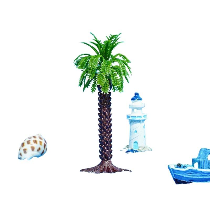5PCS Simulated Coconut Tree Rainforest Train Railroad Decor Dollhouse Simulation Coconut Palm Tree Model Building Landscape