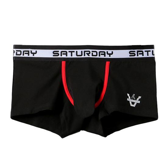 Men Boxer Underwear Letter Print Elephant Nose Design Shorts Briefs Mid-rise High Elasticity Breathable Panties