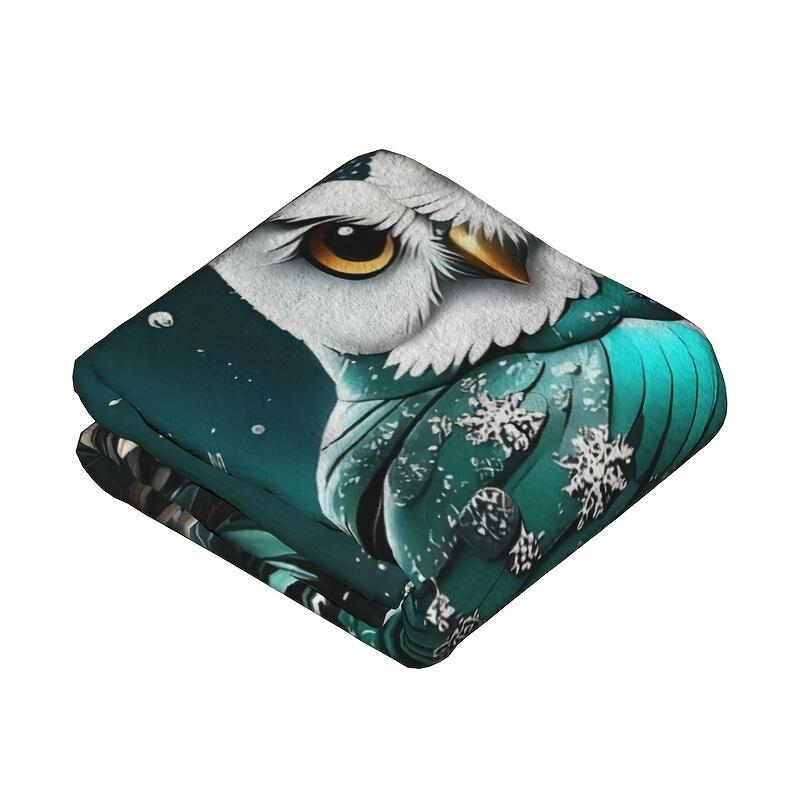 Comfortable winter owl flannel blanket with reversible accessories holiday Christmas design,mixedcolorpatternforholidayblankets
